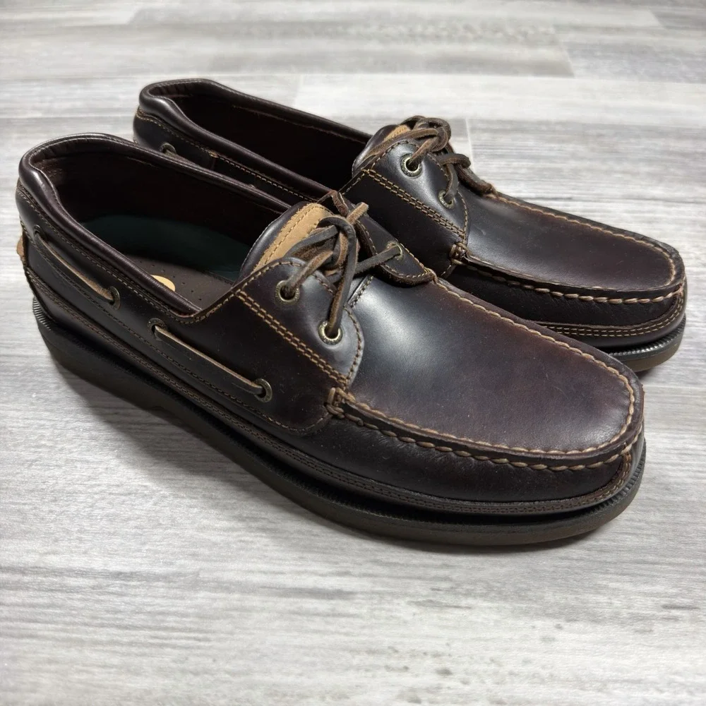 Sperry Men's Mako 2-Eye Canoe Moc Boat Shoes, Amaretto Men's Size 11 MSRP $130